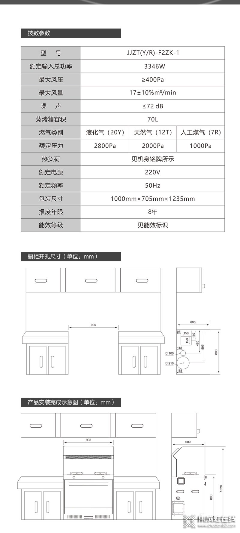 佳歌集成灶F2ZK蒸拷一體機(jī)產(chǎn)品效果圖