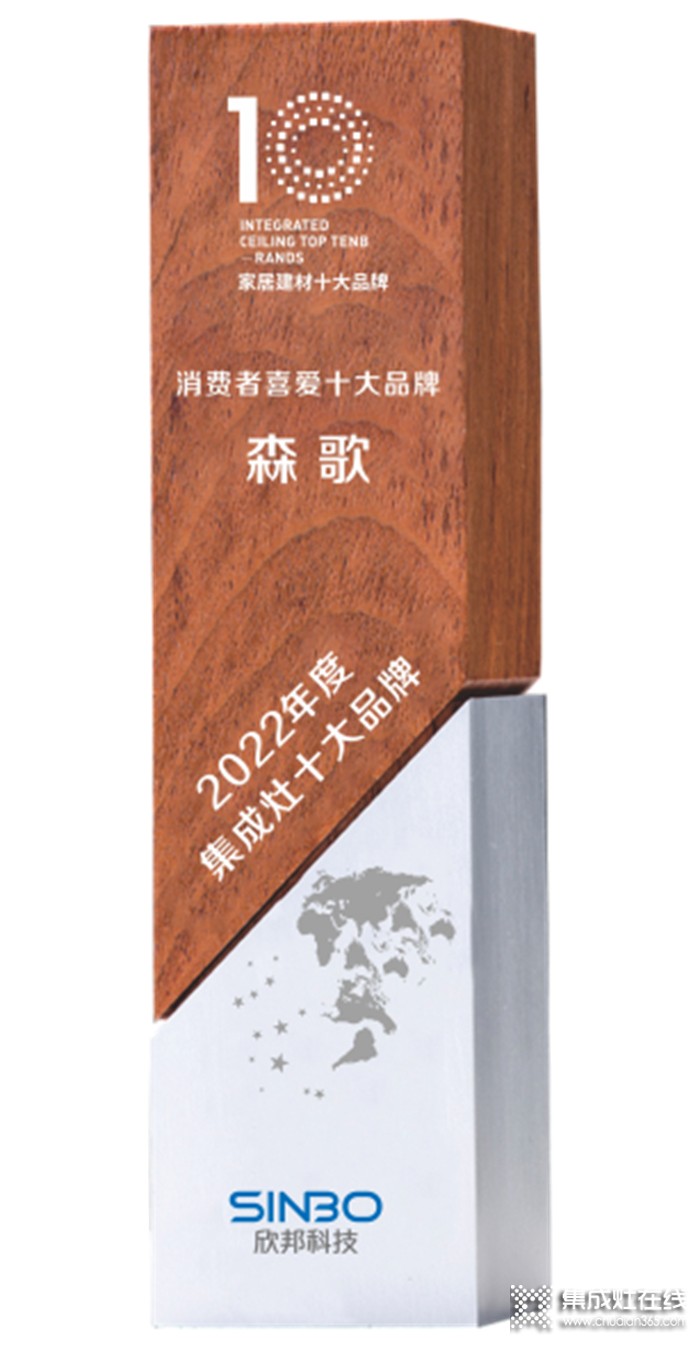 中國(guó)理想廚房改革的又一次勝利！森歌再度斬獲「消費(fèi)者喜愛(ài)的集成灶十大品牌」